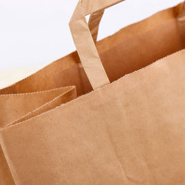 Τυπωμένο συνήθεια της Kraft εγγράφου σχοινί χεριών τσαντών φιλικό προς το περιβάλλον επίπεδο προμηθευτής
